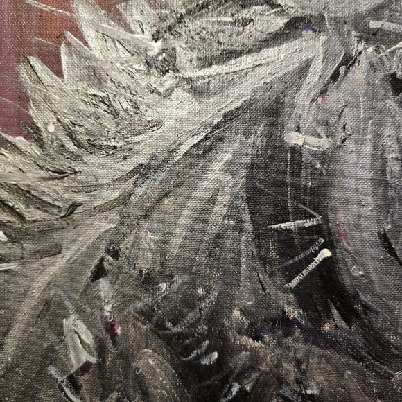 HANDCRAFTED Abstract Cat Painting HANDPAINTED Alien Artwork HANDMADE Wall Decor - Picture 9 of 17